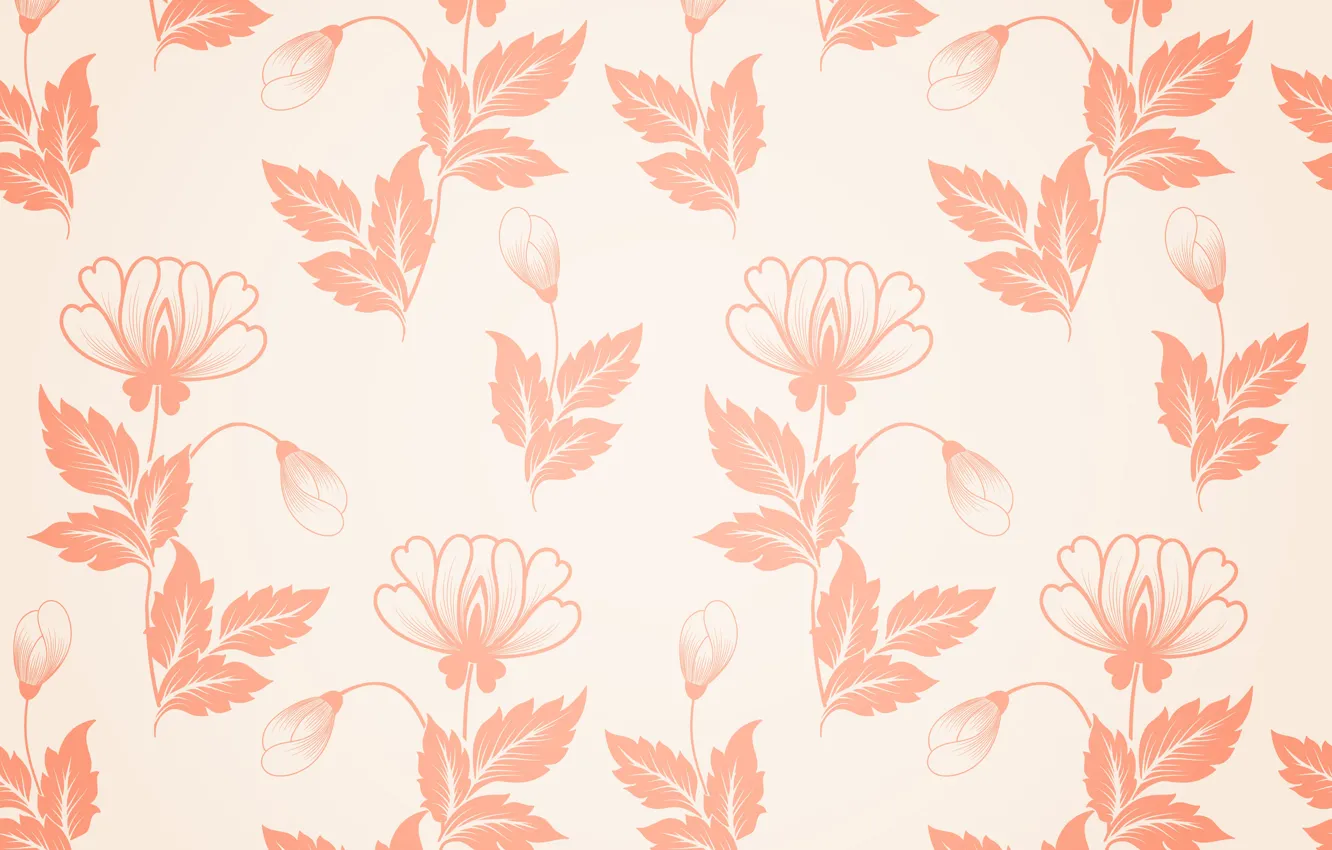 Photo wallpaper flowers, texture, flower, pattern, seamless