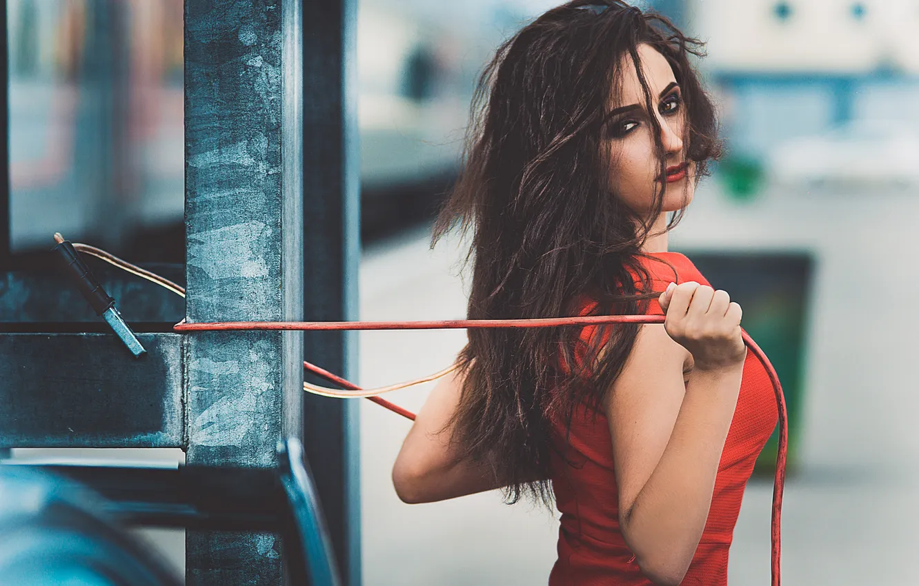 Photo wallpaper eyes, look, girl, model, brunette