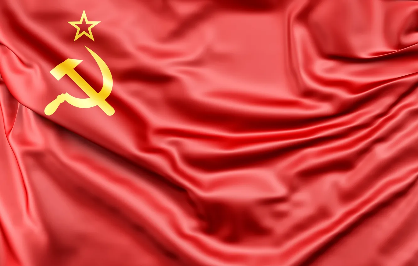 Photo wallpaper Red, Star, Flag, USSR, The hammer and sickle, Banner
