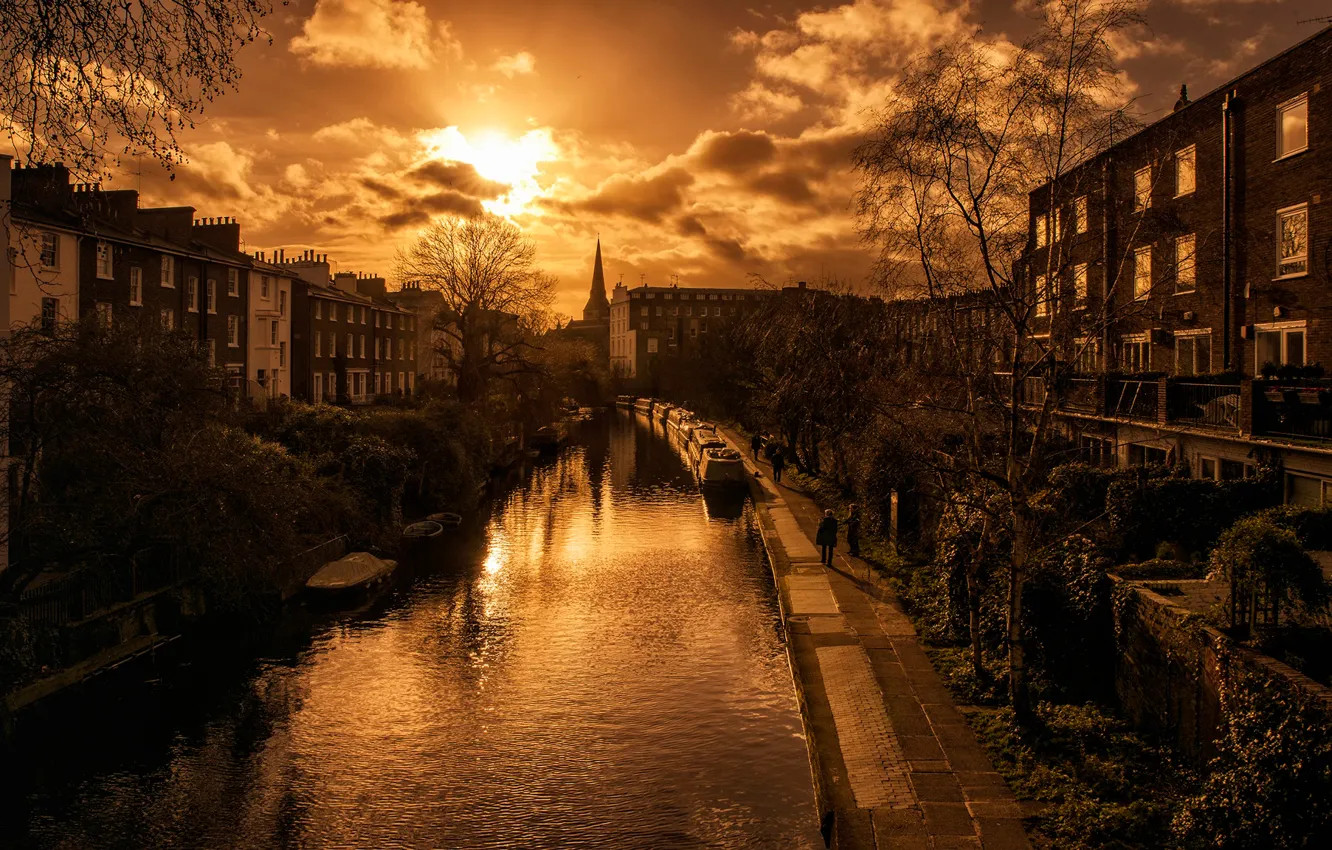 Photo wallpaper the sky, the sun, England, London