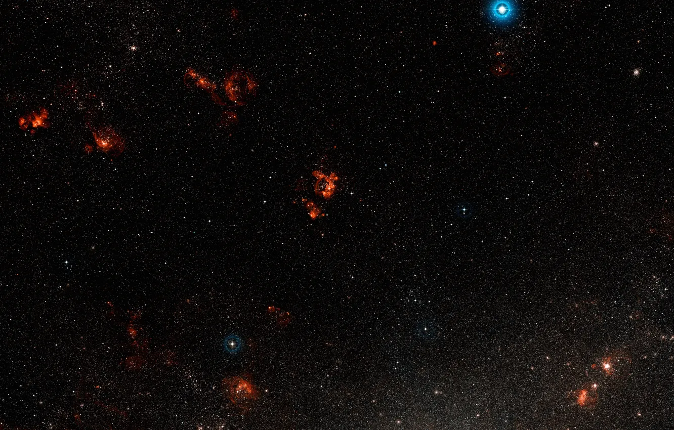 Photo wallpaper Dorado, LHA 120–N 44, Wide Field View, NGC 1929, Star Forming Region