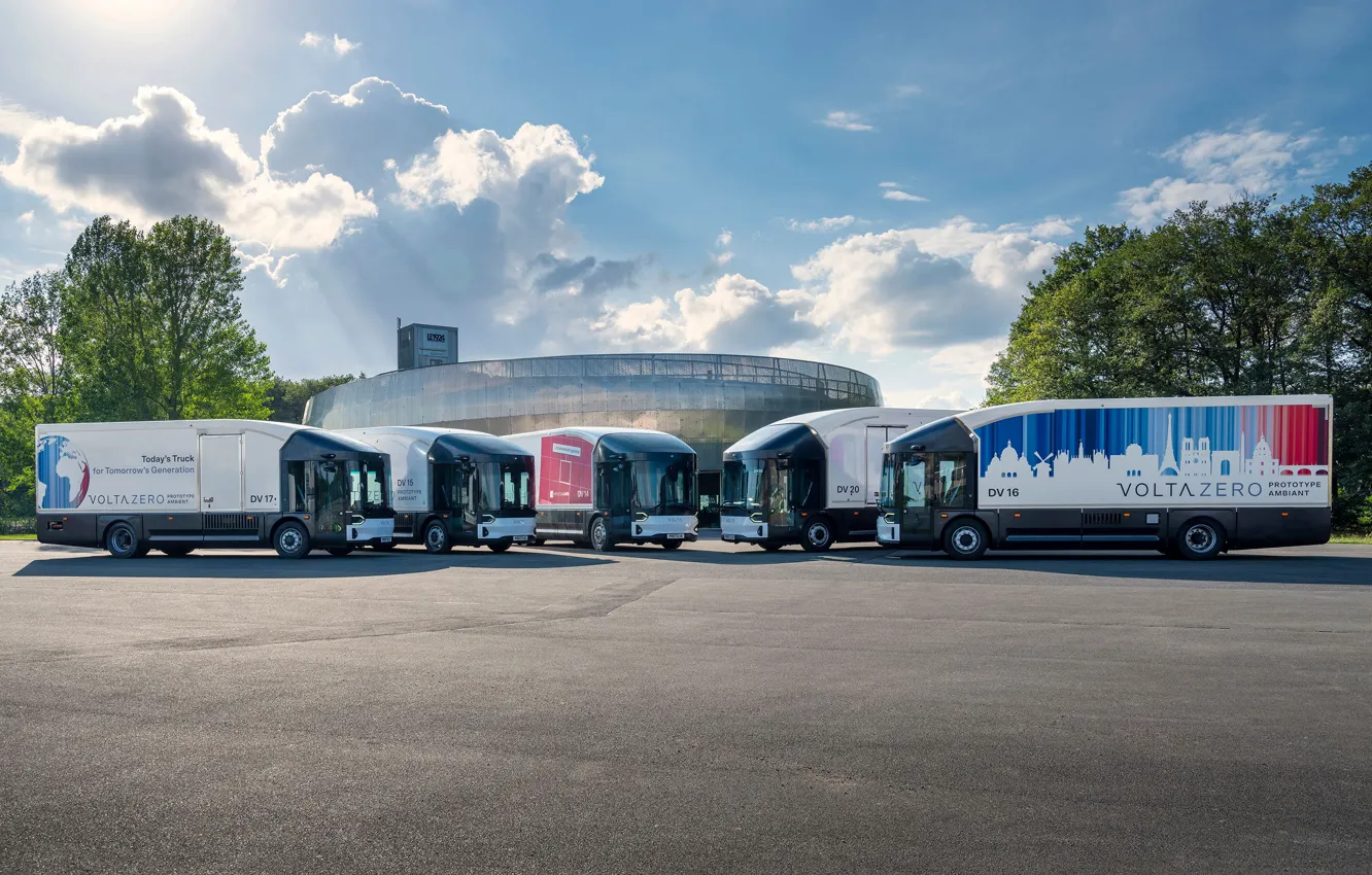 Photo wallpaper delivery, electric vehicles, Volta Trucks