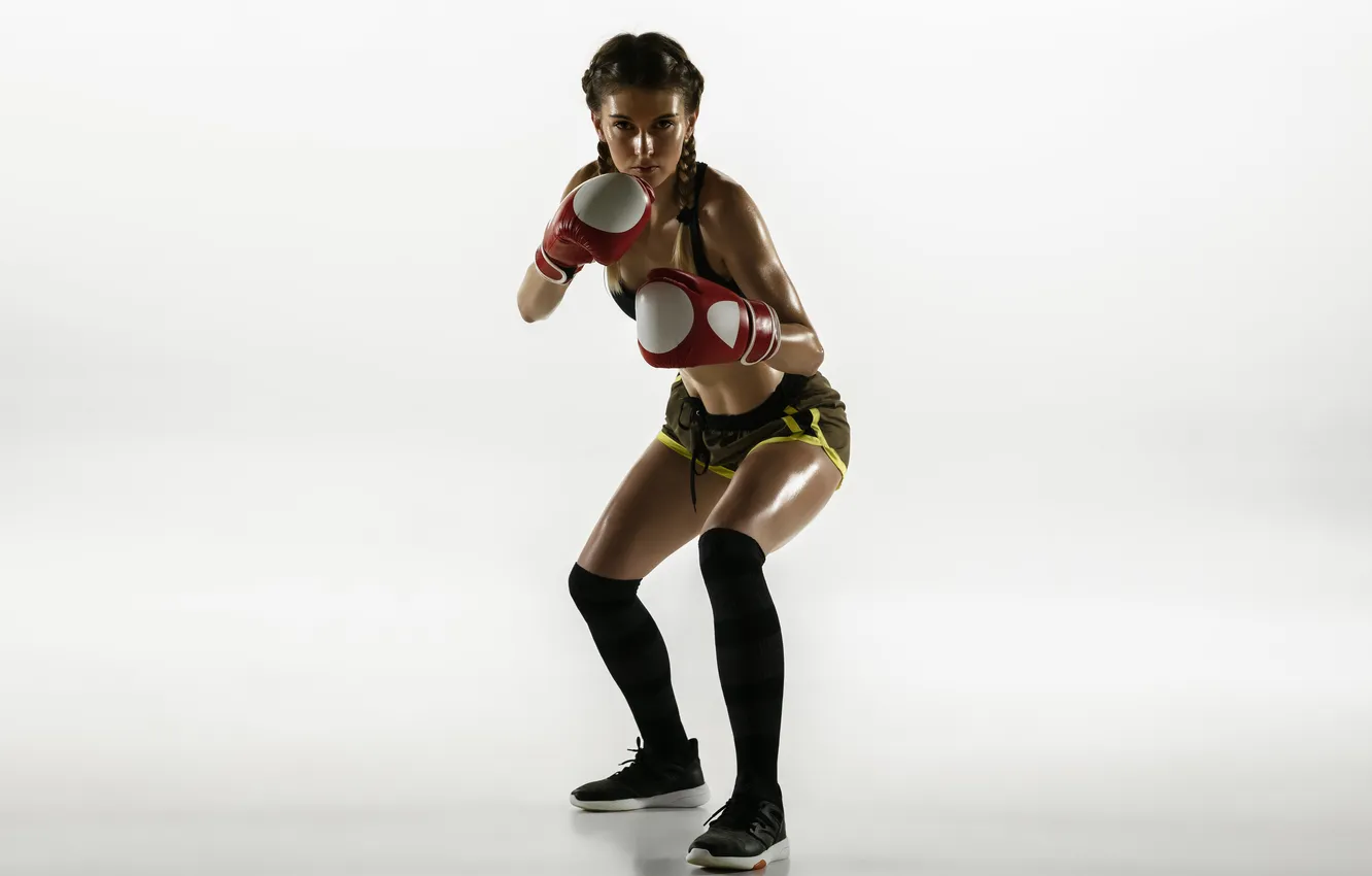 Photo wallpaper woman, boxing, isolated, sportswear