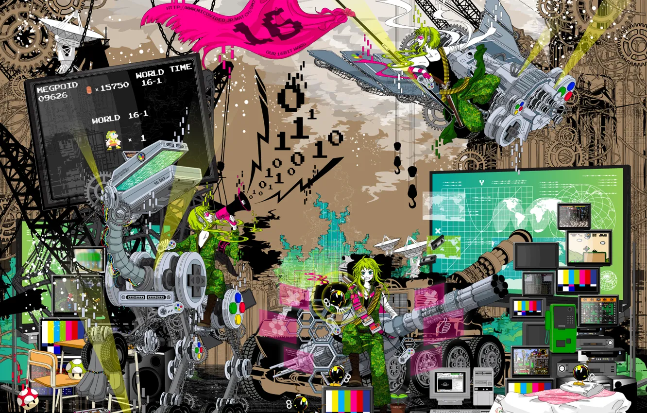 Photo wallpaper style, the game, robot, flag, art, games, art, TV