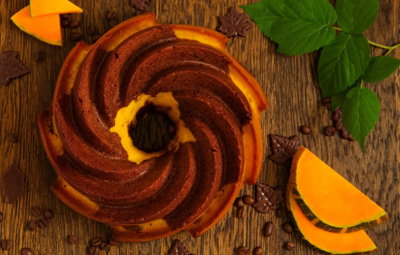 Photo wallpaper chocolate, pumpkin, cupcakes