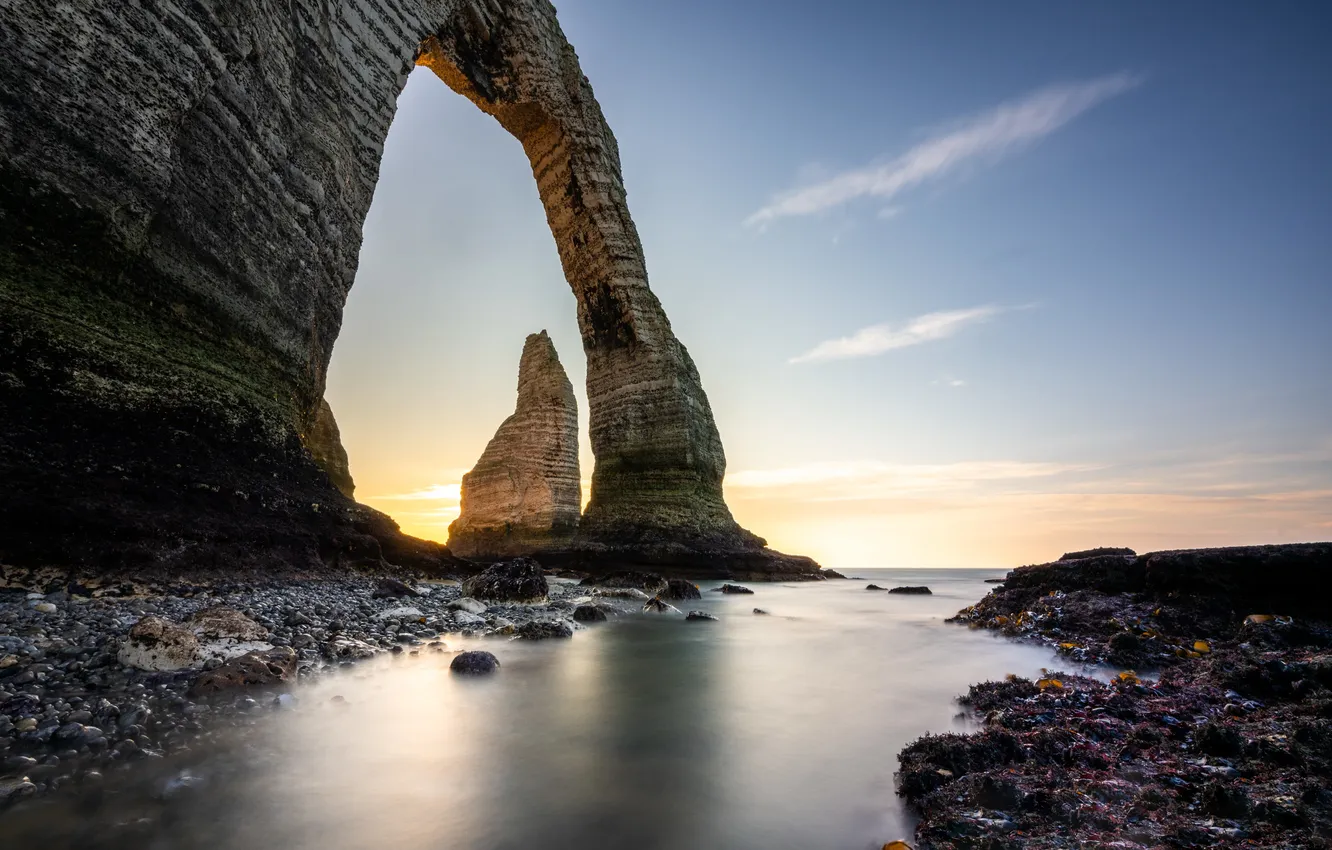 Photo wallpaper nature, rocks, shore