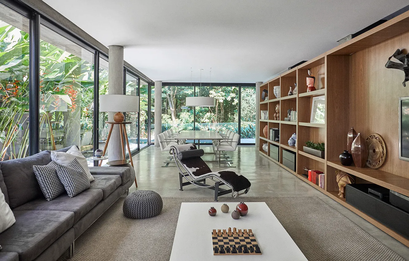 Photo wallpaper design, style, interior, living room, Brazil, dining room, Casa Panapaná, Londrina