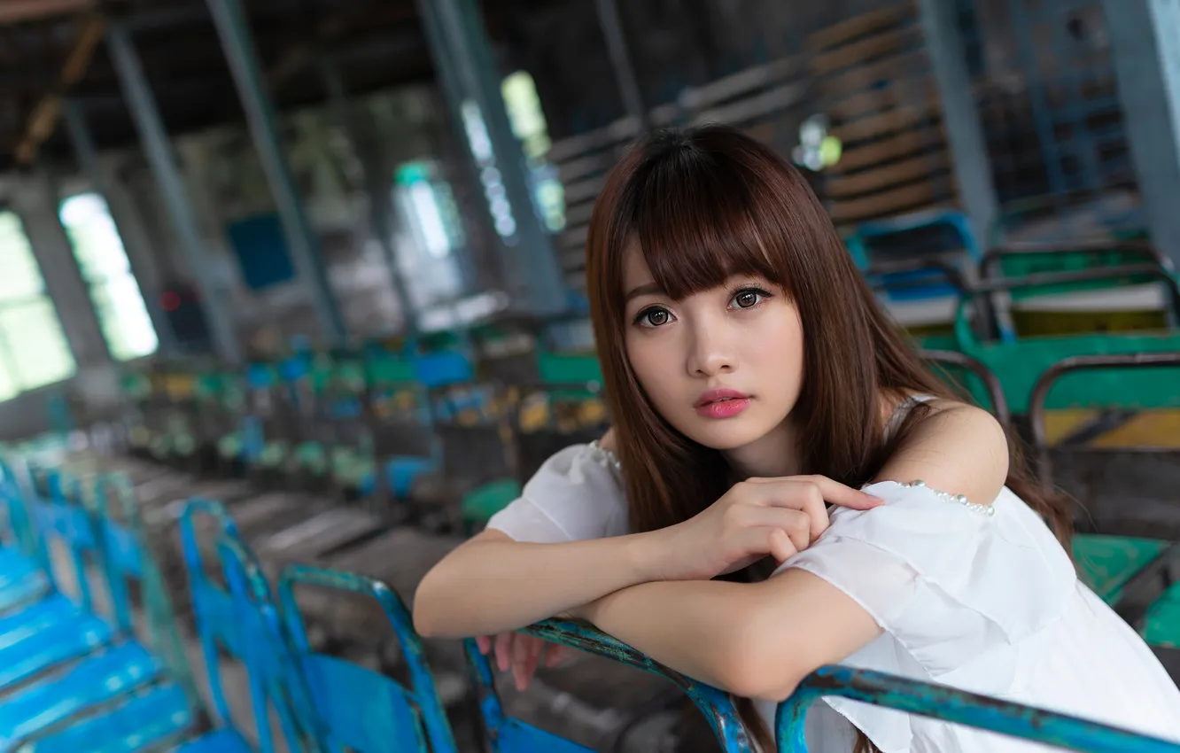 Photo wallpaper look, girl, Asian