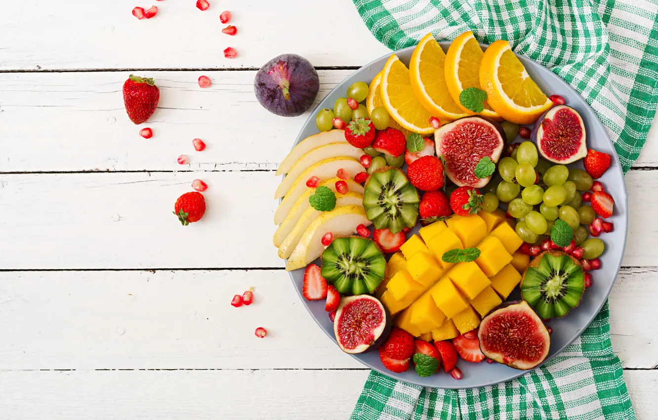Photo wallpaper berries, fruit, cuts