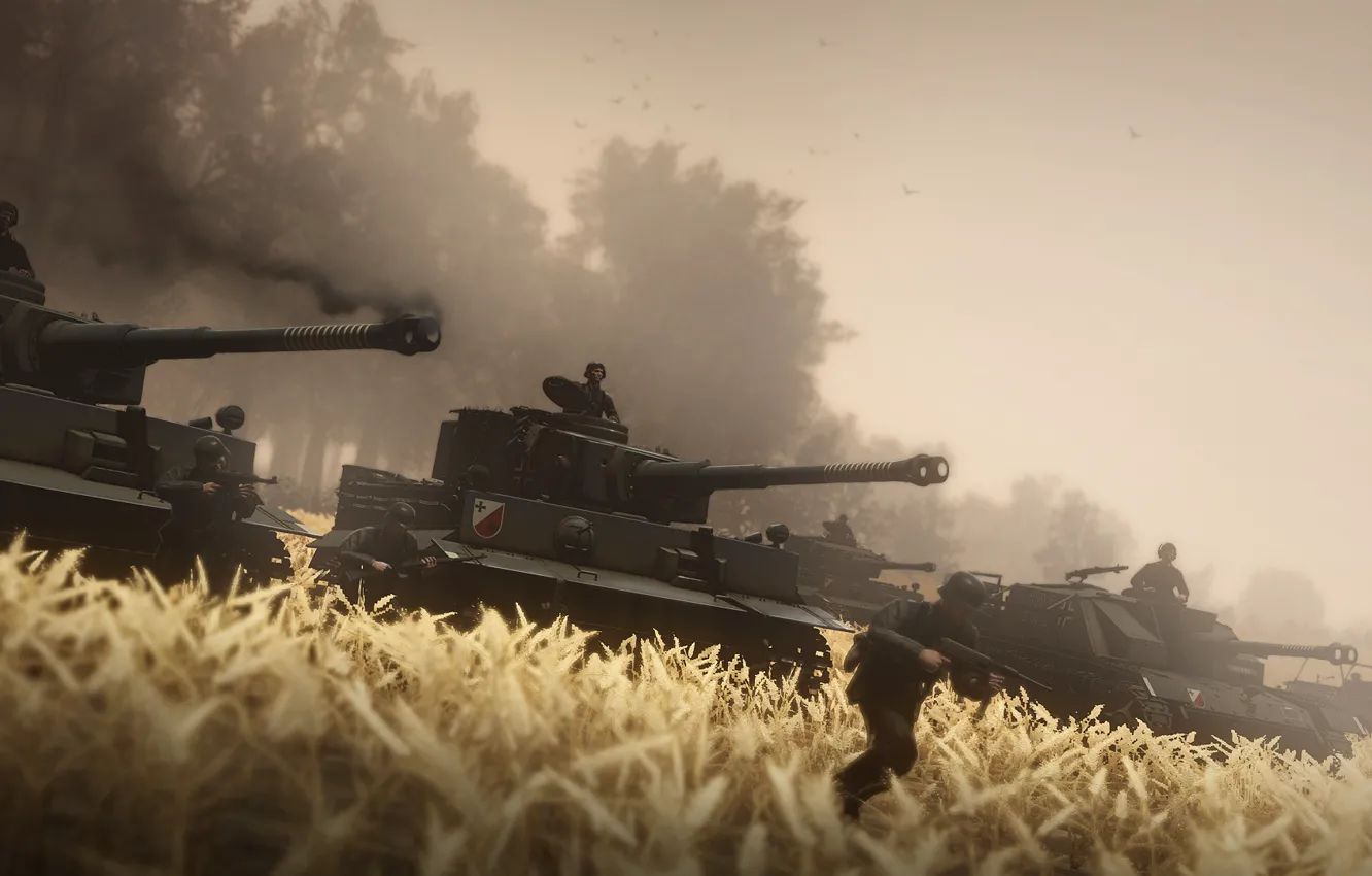 Photo wallpaper War, Tanks, Tigers