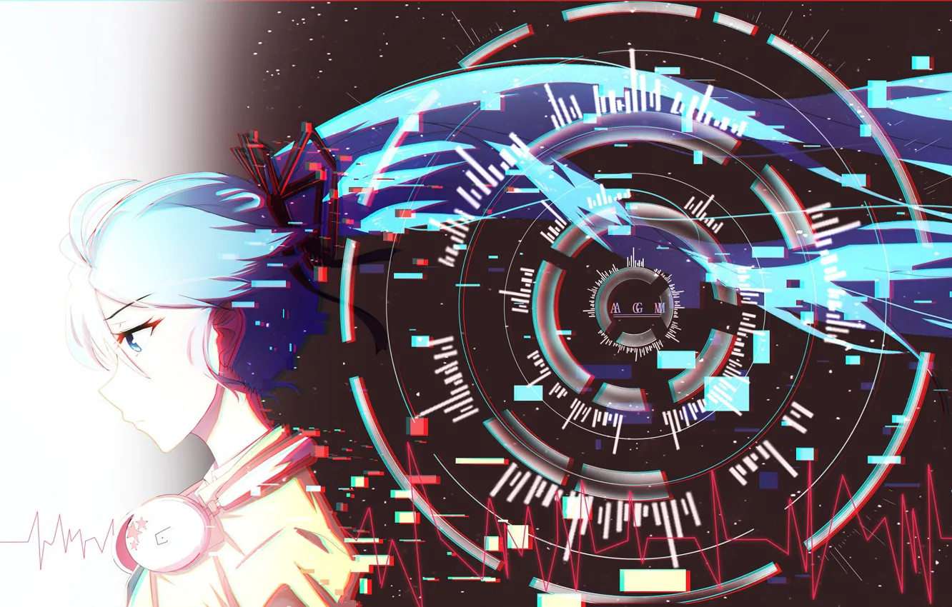 Photo wallpaper girl, circles, vocaloid, hatsune miku, Vocaloid, Hatsune Miku