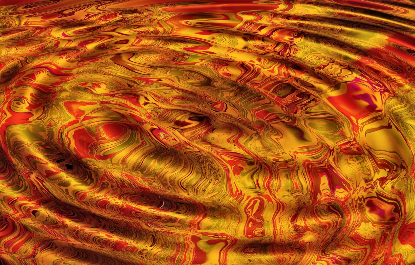 Photo wallpaper wave, circles, pattern, paint, liquid, the volume