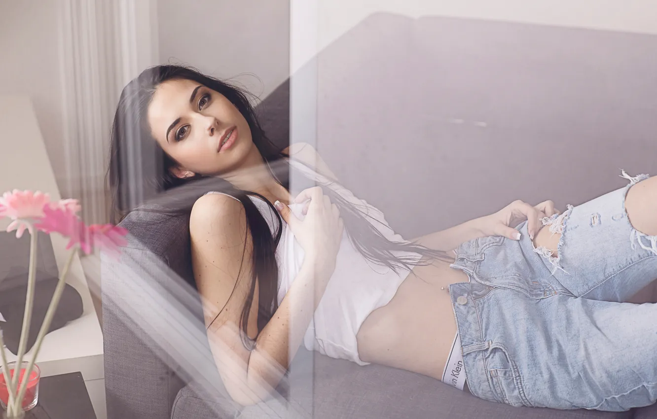 Photo wallpaper jeans, Mike, brown-eyed, Jp Bloch, Afternoon at home