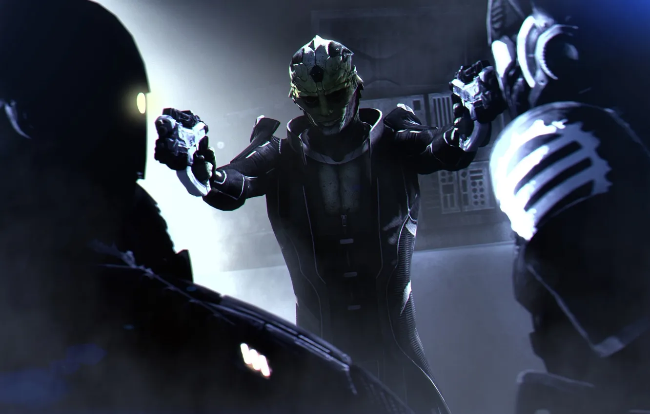 Photo wallpaper BioWare, Mass Effect, mercenary, Thane Krios, Thane Krios, drell, Blue lights