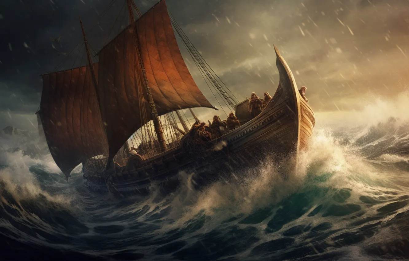 Photo wallpaper sea, the storm, wave, water, clouds, storm, element, people