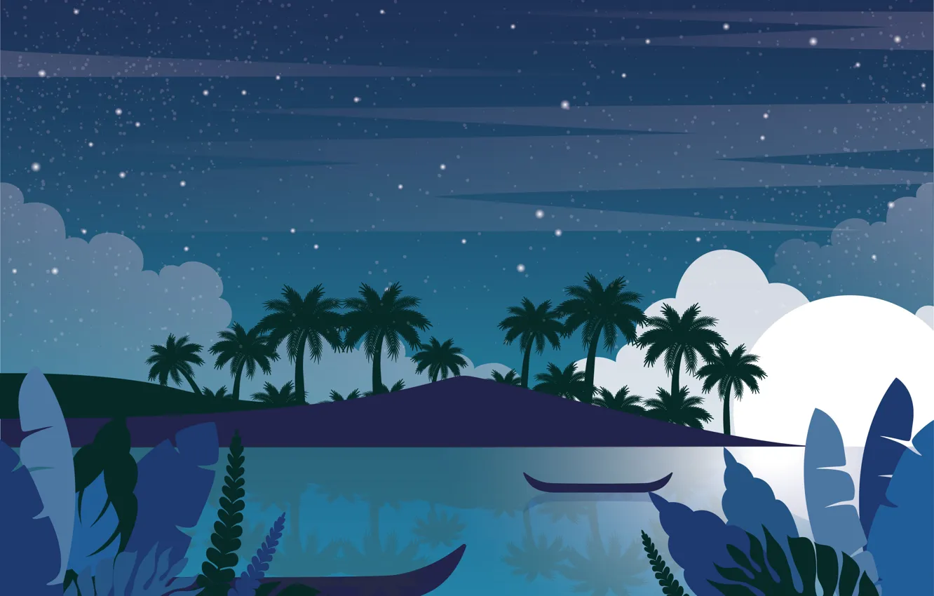Photo wallpaper tropics, tropics, background, background, Night Beach, Night beach