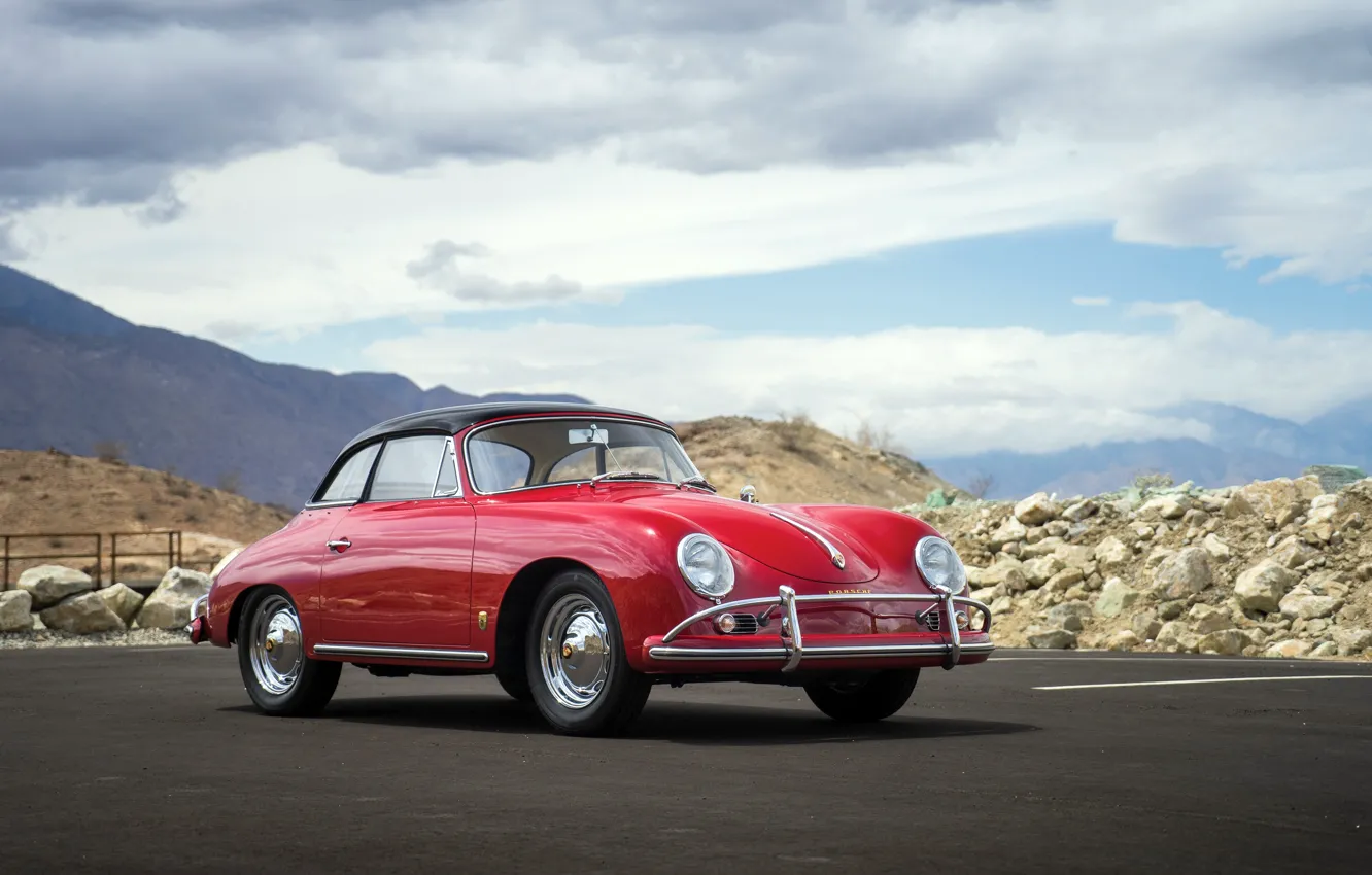 Photo wallpaper Porsche, red, 1959, 356, Porsche 356A 1600 Cabriolet