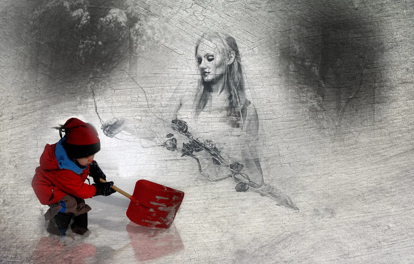 Photo wallpaper children, background, mood