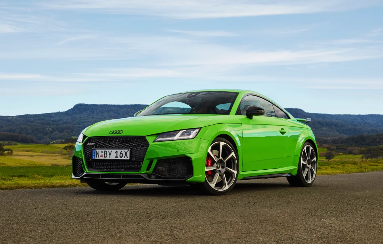 Photo wallpaper car, Audi, green, TT, Audi TT RS Coupe