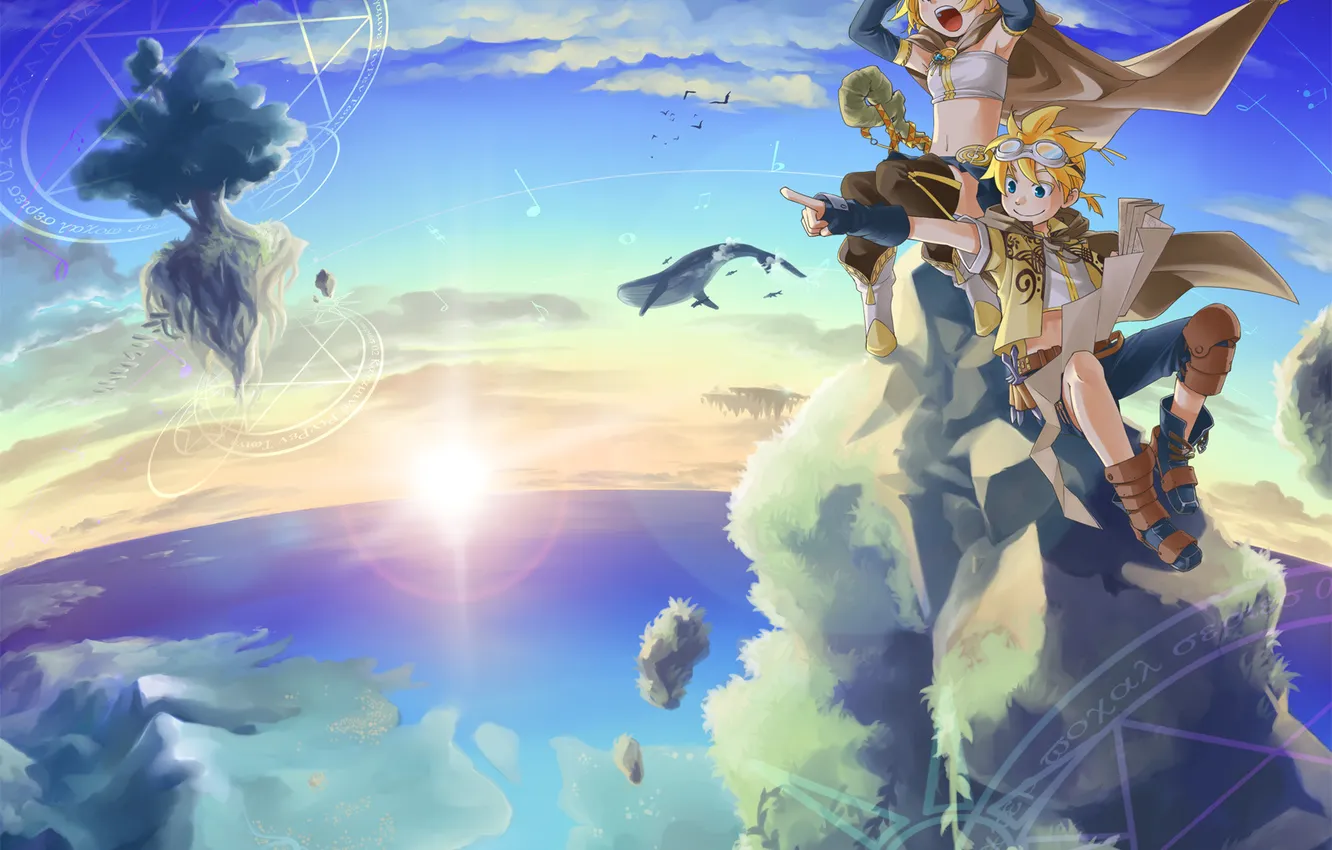 Photo wallpaper the sky, clouds, music, anime, Vocaloid