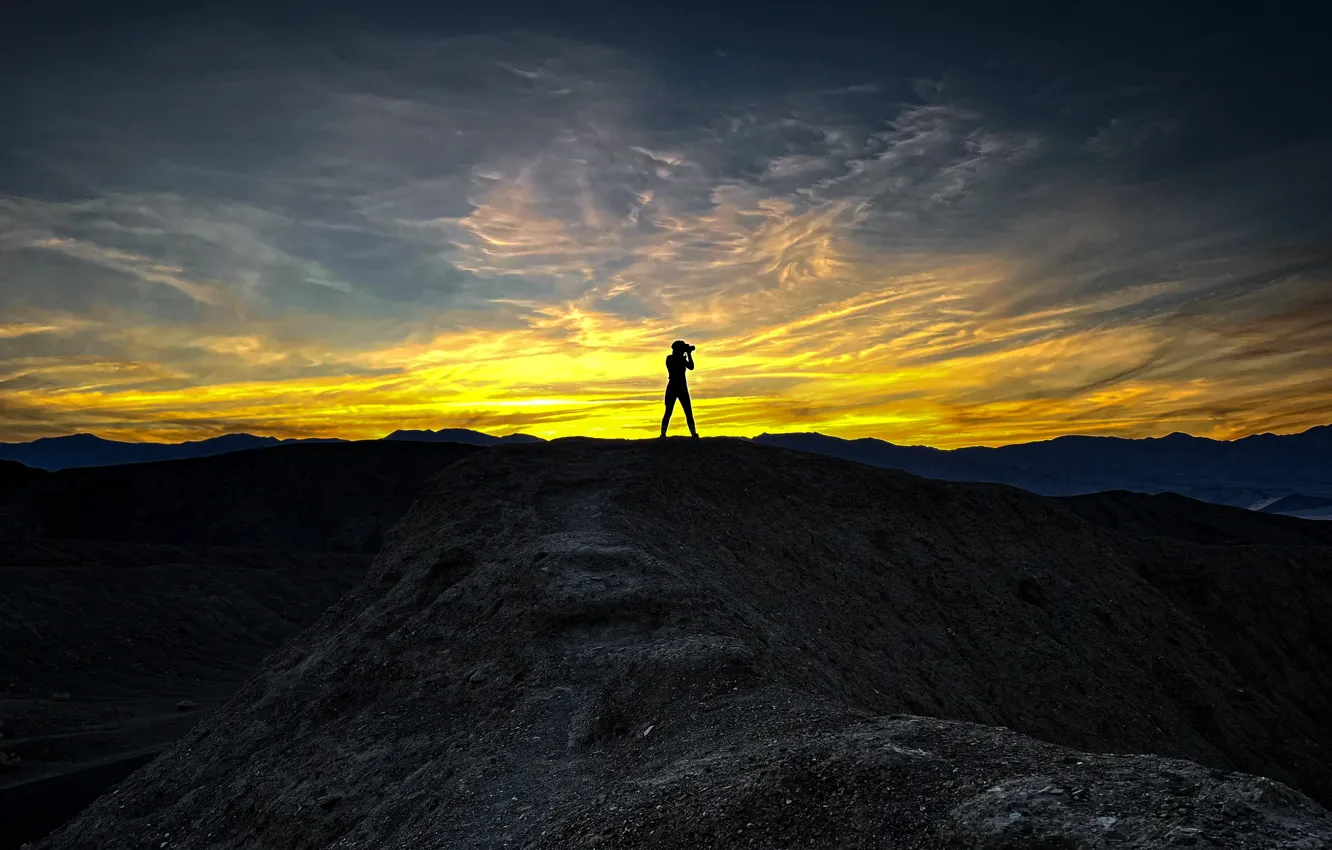 Photo wallpaper dark, beach, sea, sand, outdoors, Mountain View