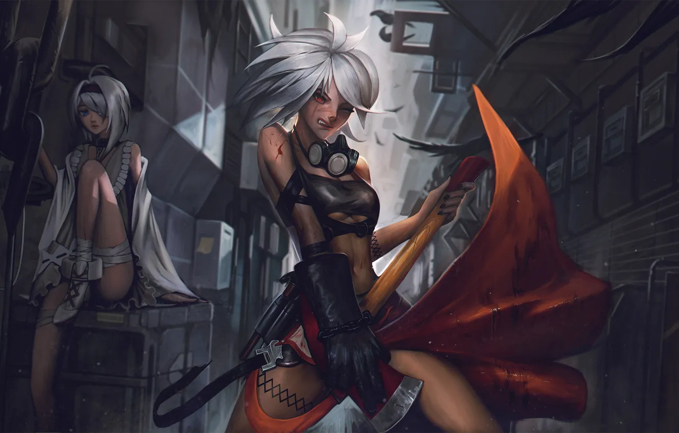 Photo wallpaper girl, Jackie, Black Survival, by Tony Maverick, Sissela