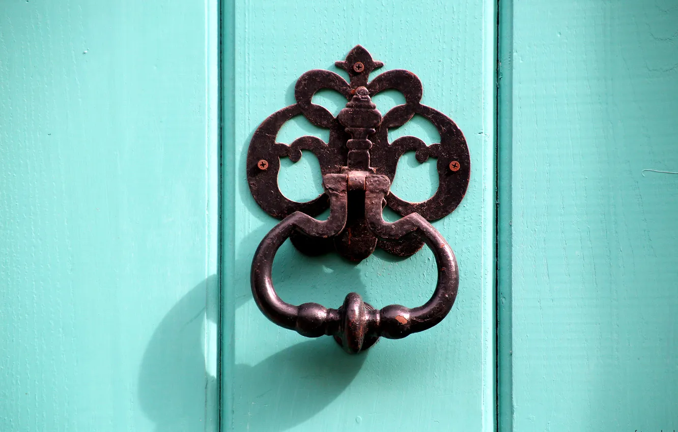 Photo wallpaper paint, Board, the door, handle