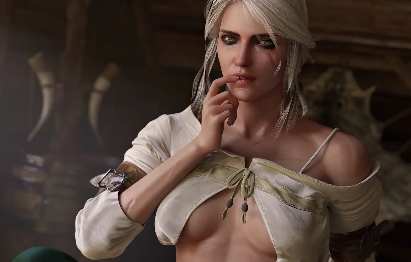 Photo wallpaper girl, game, art, fantasy art, The Witcher 3, Ciri