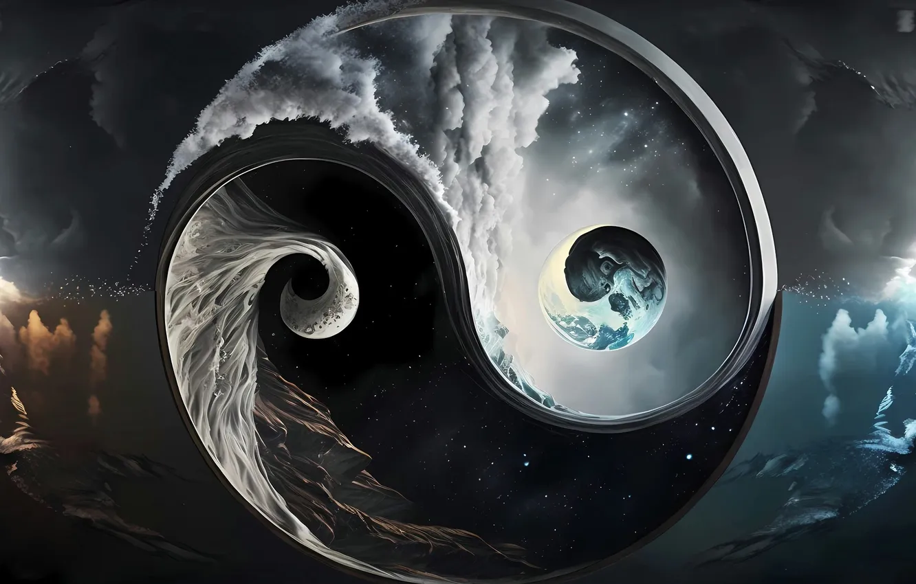 Photo wallpaper nature, balance, Yin Yang, Yin and Yang