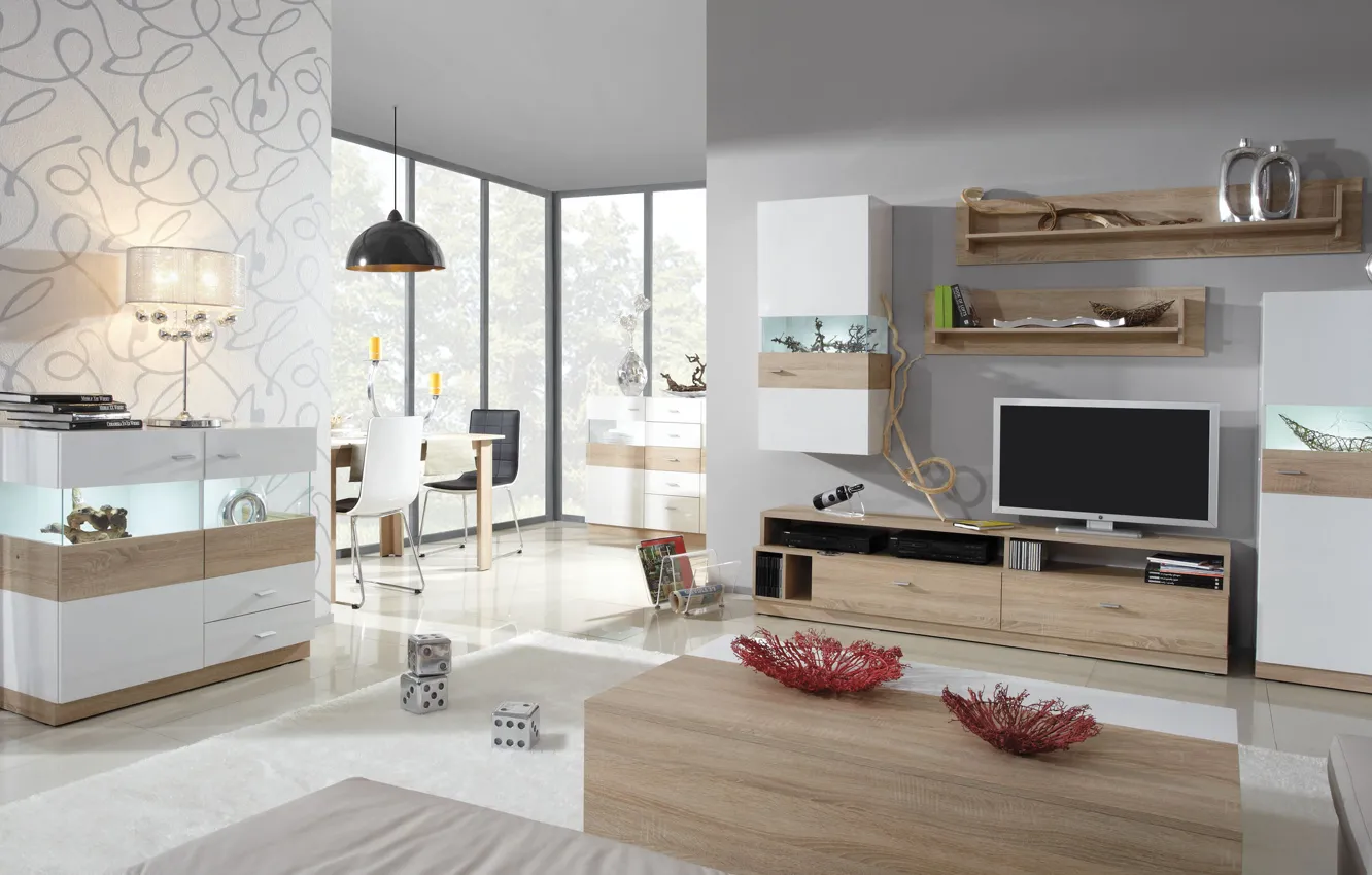 Photo wallpaper design, house, style, interior, living room