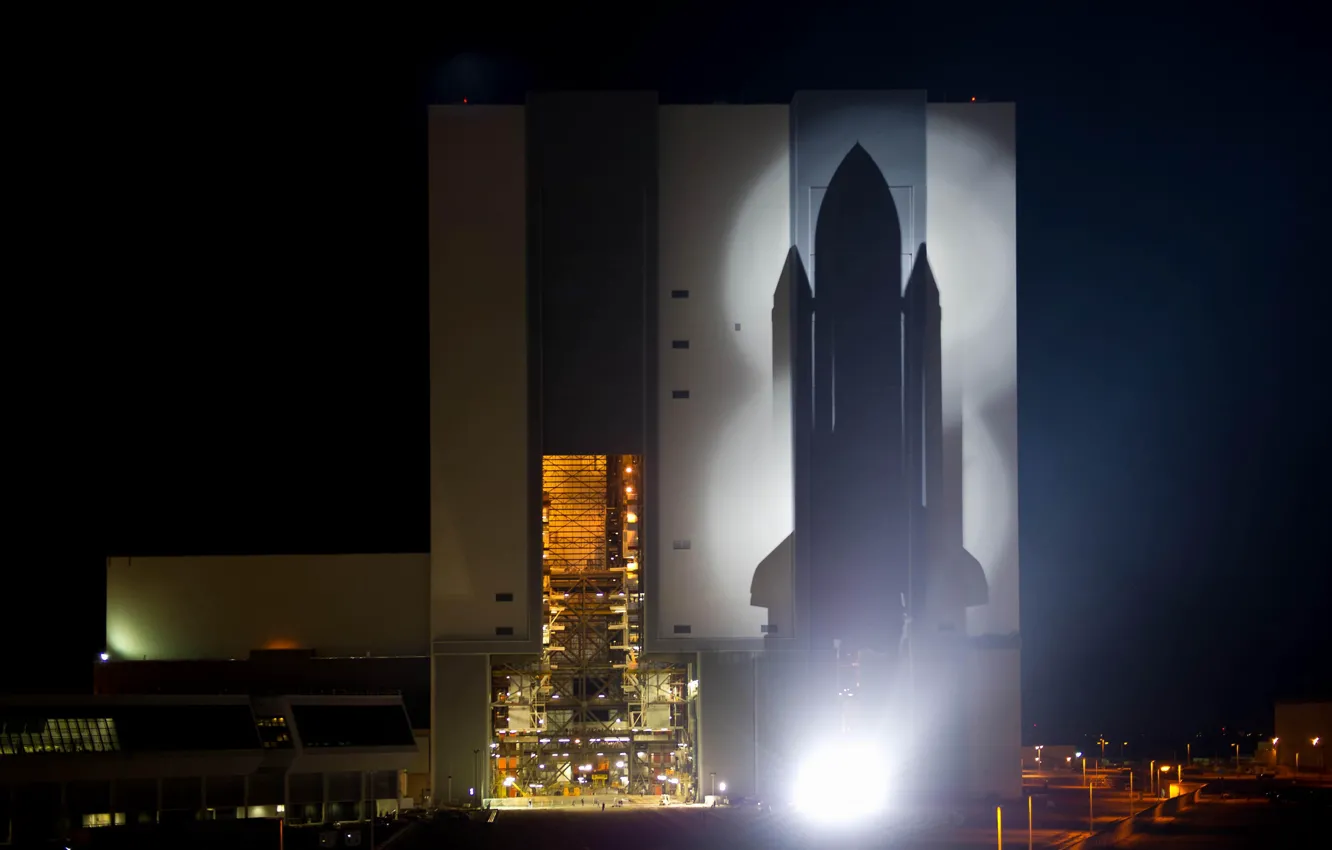 Photo wallpaper flight, silhouette, Shuttle, last, Atlantis