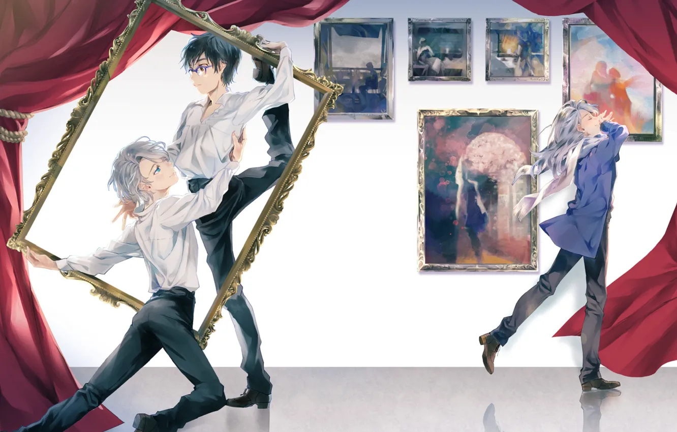 Photo wallpaper fanart, Victor Nikiforov, Katsuki Yuur The, Pixiv, Fanart From Pixiv, Yuri!!! On Ice, Tdxxxk