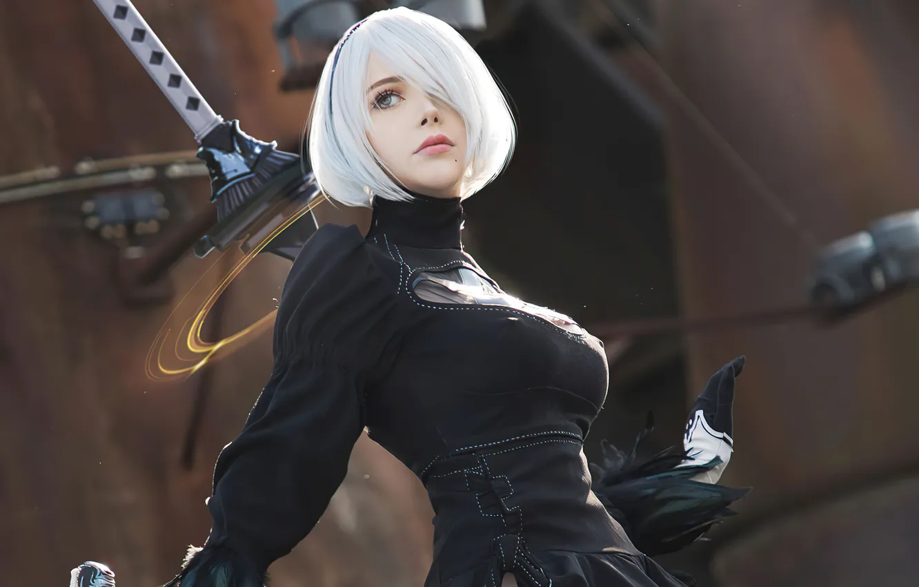 Photo wallpaper girl, cosplay, 2bnier automata