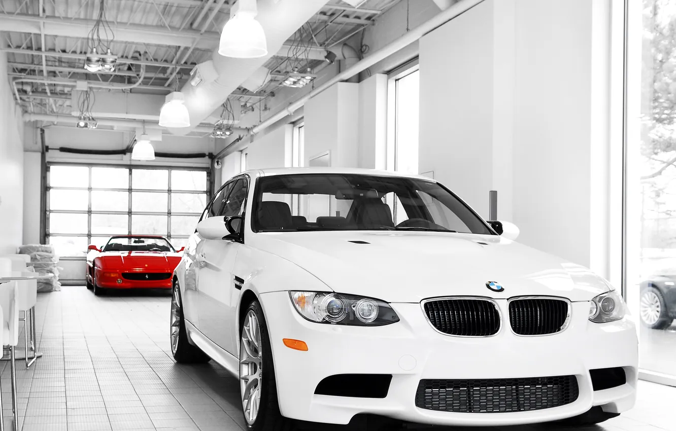 Photo wallpaper white, BMW, 3 Series