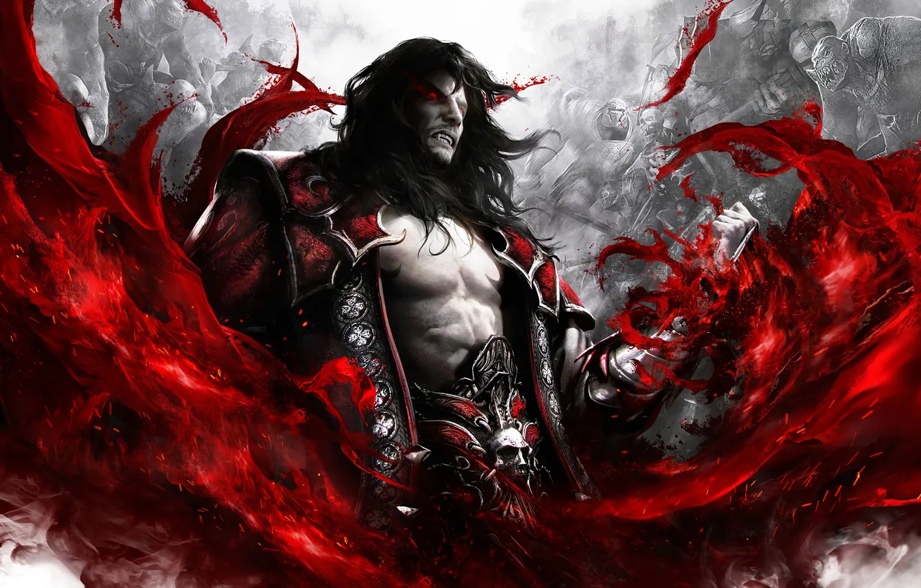 Photo wallpaper anger, blood, hair, monster, vampire, cloak, undead, enemies