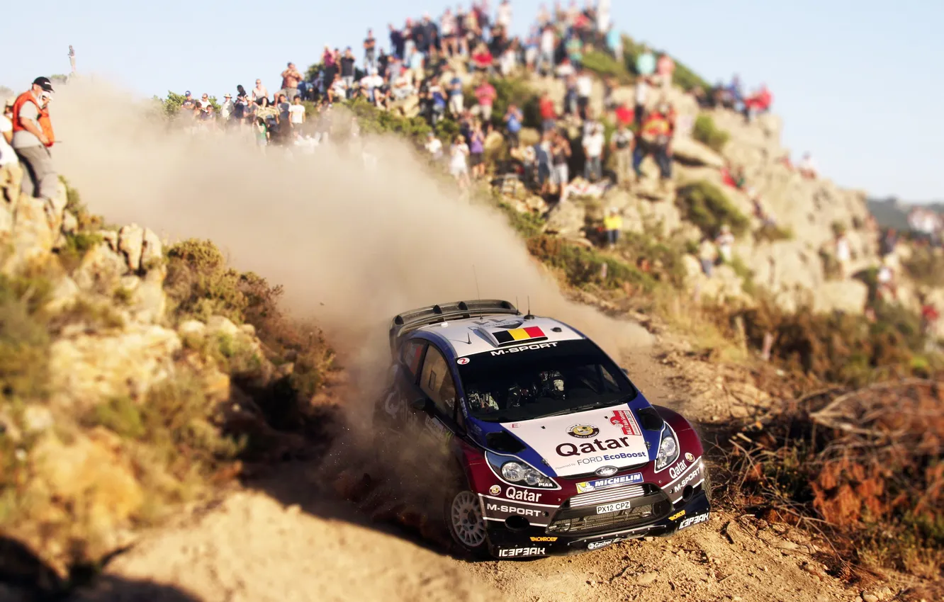 Photo wallpaper machine, auto, race, sport, people, Ford, dust, day