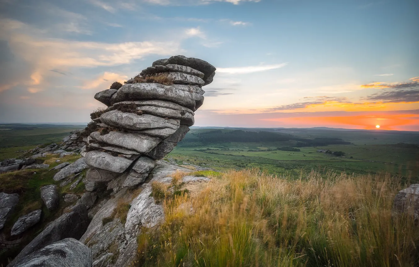 Photo wallpaper stones, valley, horizon