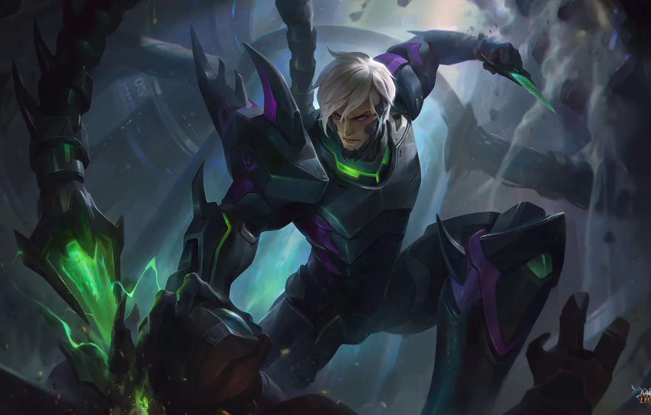 Photo wallpaper guy, Scorpio, cyborg, sting, Mobile Legends Bang Bang