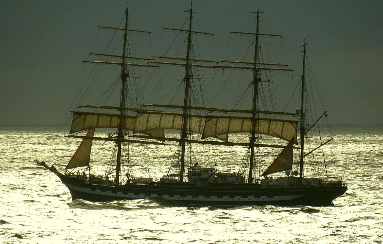 Photo wallpaper sailboat, Kruzenshtern, bark