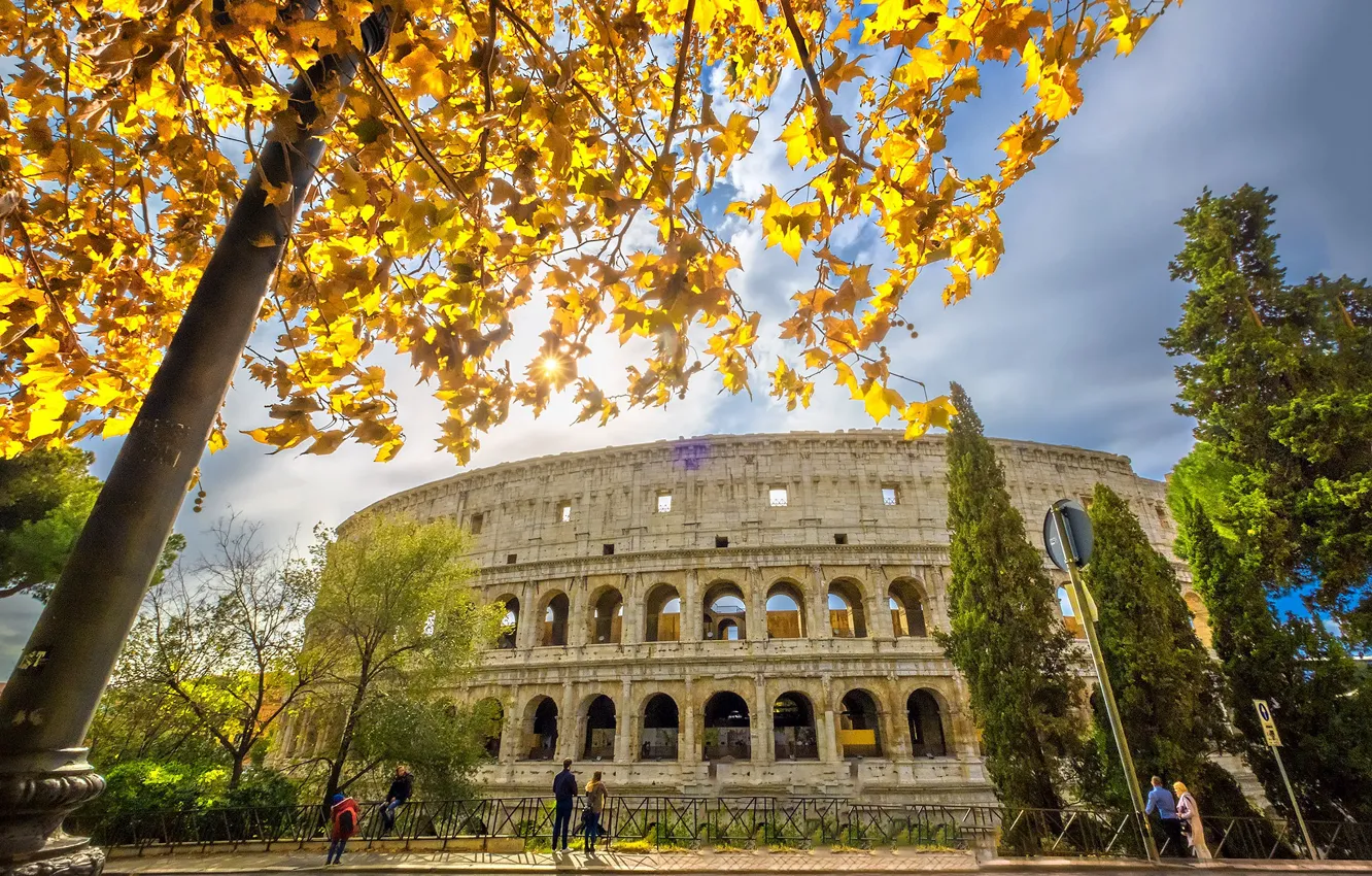 Photo wallpaper autumn, Rome, Colosseum, Italy