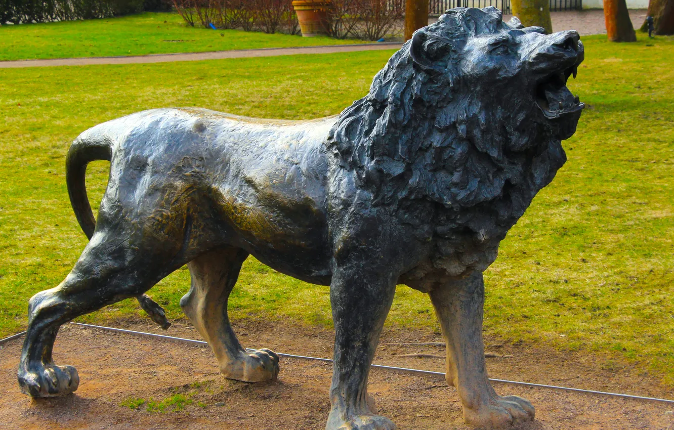Photo wallpaper lion, statue, Monument