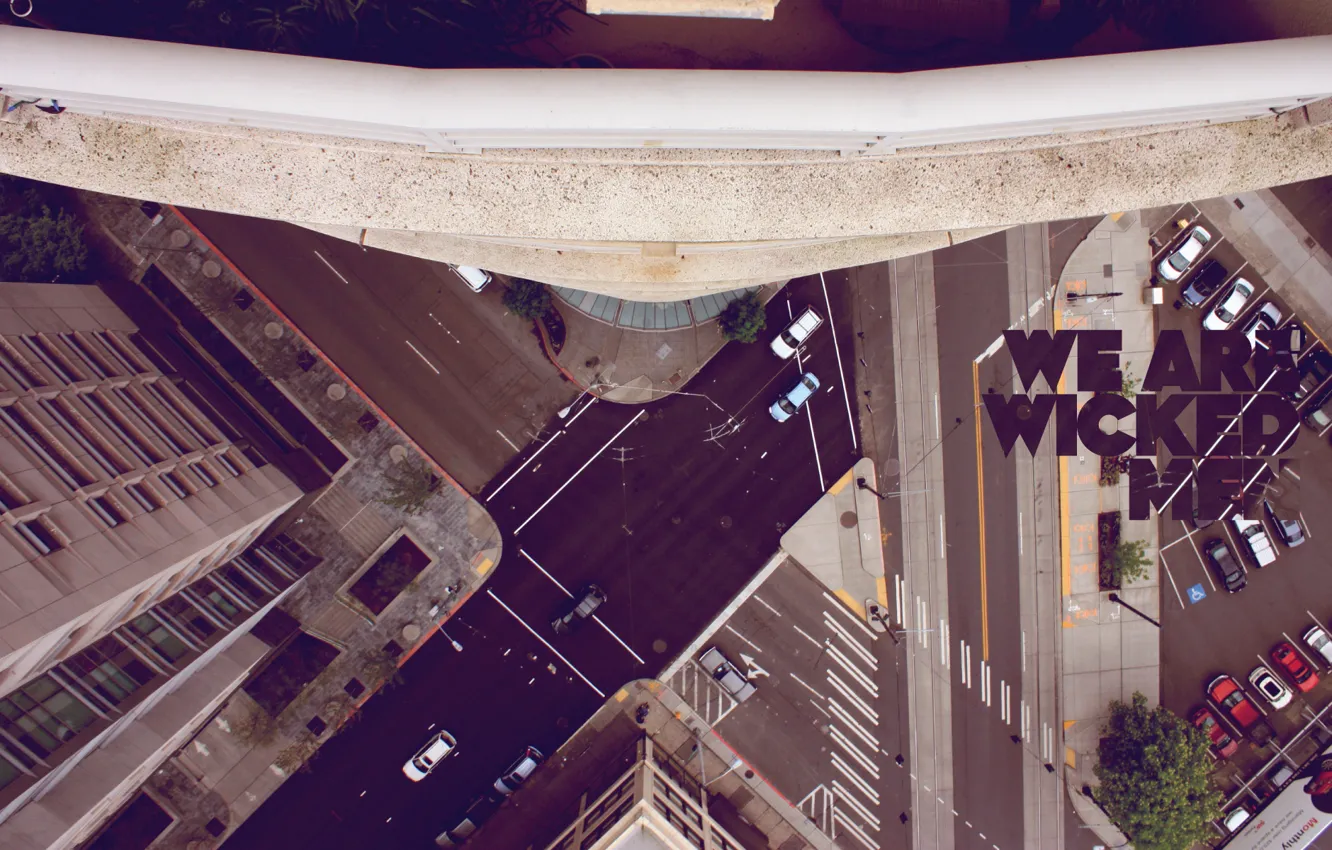 Photo wallpaper road, machine, style, photo, creative, the inscription, height, treatment. street