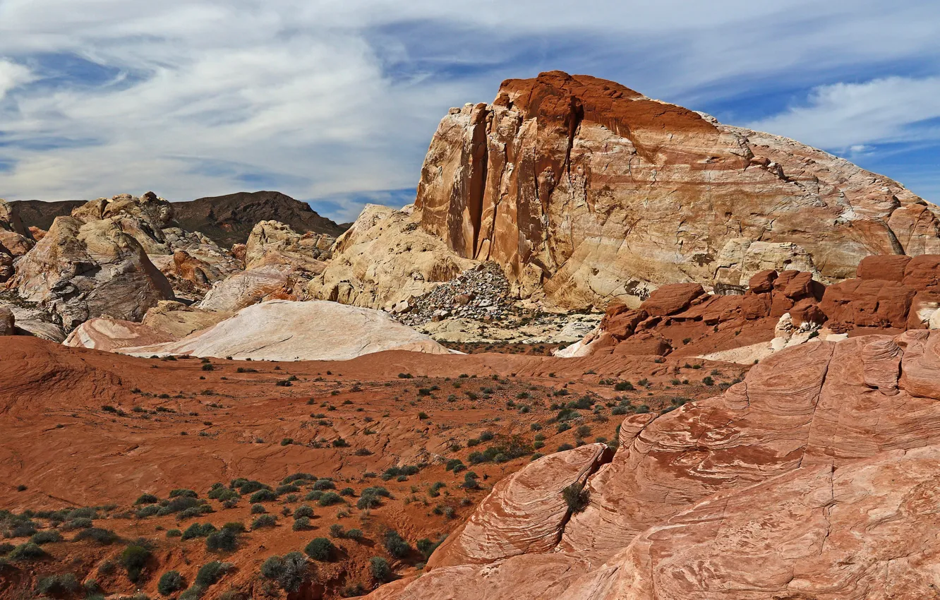 Photo wallpaper landscape, mountains, stones, rocks, USA, Nevada, Valley Of Fire