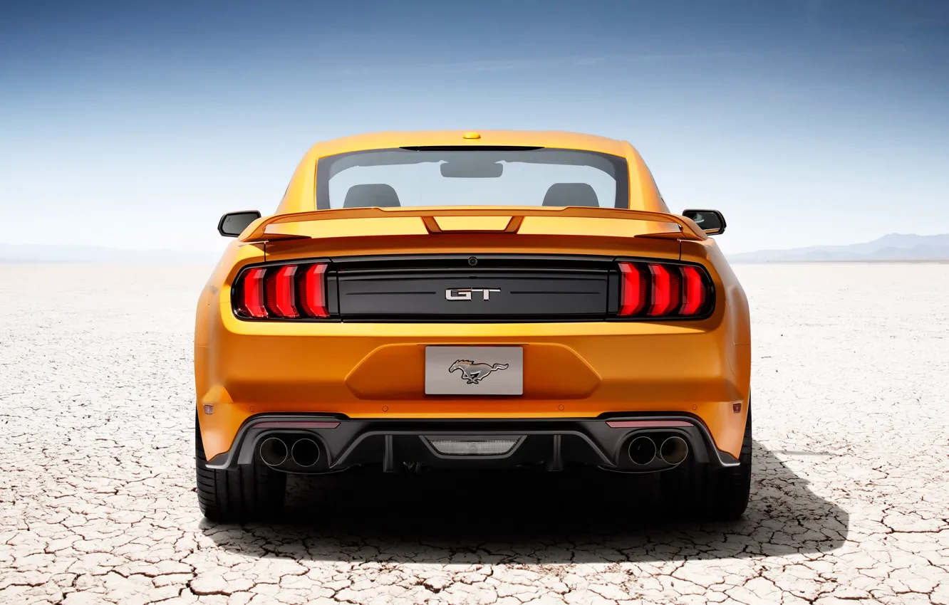 Photo wallpaper yellow, Mustang, Shelby, Machine