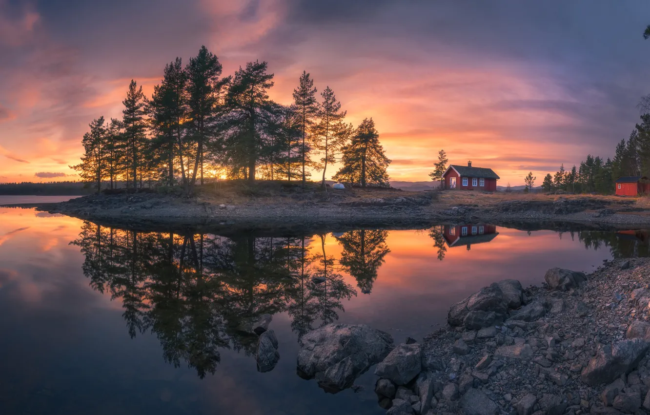 Photo wallpaper Norway, house, Norway, RINGERIKE, Ringerike