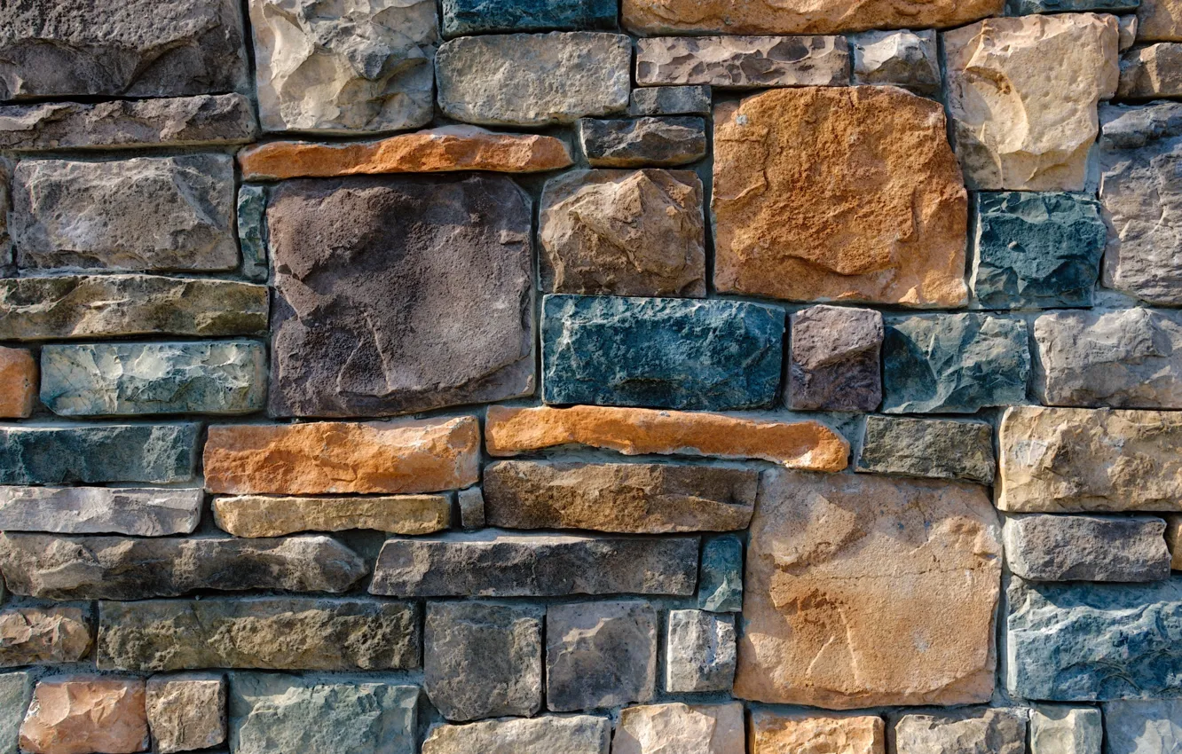 Photo wallpaper wall, stone, colorful pattern