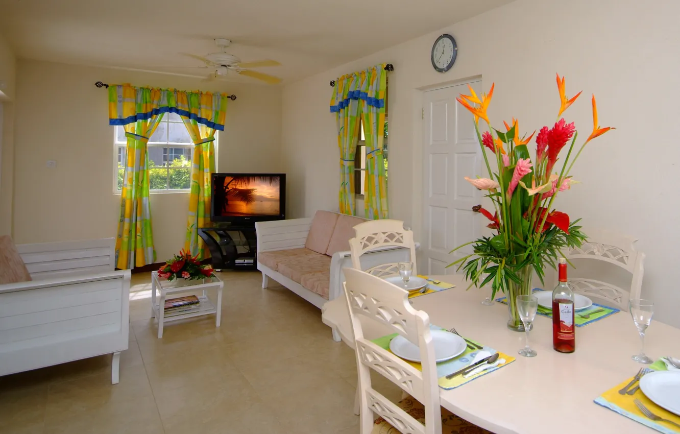 Photo wallpaper design, style, room, interior, dining room, mini lounge