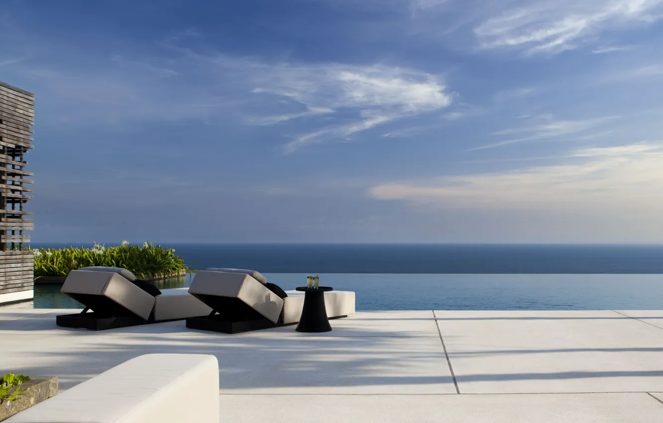 Photo wallpaper design, style, interior, pool, pool, view, terrace, Bali