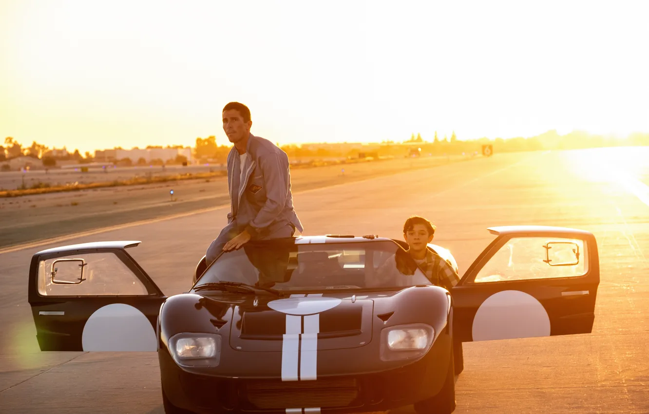 Photo wallpaper Prototype, Ford GT, Christian Bale, Son, Father, Ford v Ferrari, Ken Miles, Noah Jupe