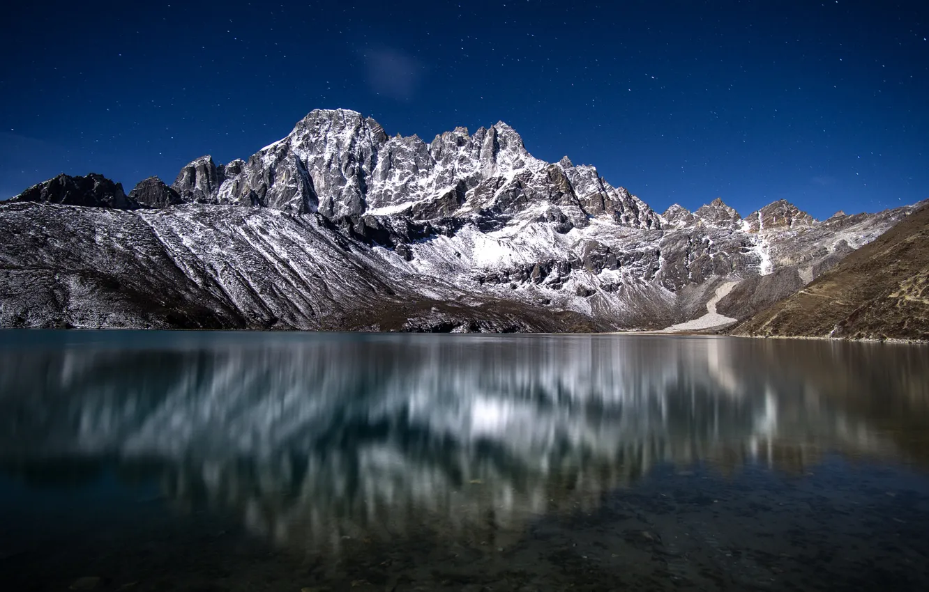 Photo wallpaper landscape, mountains, lake